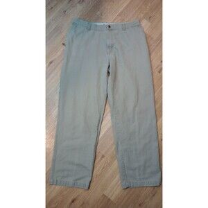 Vintage Columba Pants Mens 36x32 Beige Cargo Canvas Zip Pockets Utility Hiking